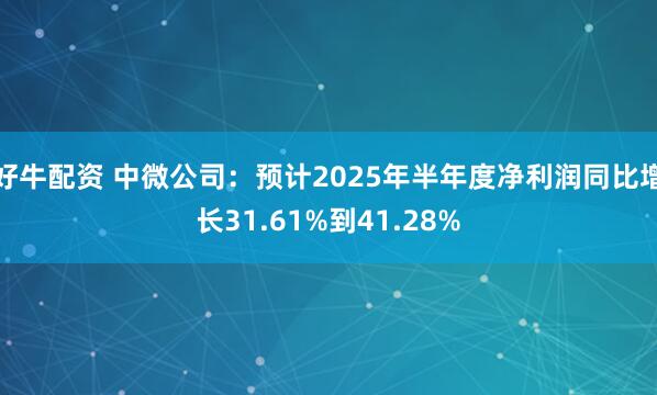 好牛配资 中微公司：预计2025年半年度净利润同比增长31.61%到41.28%