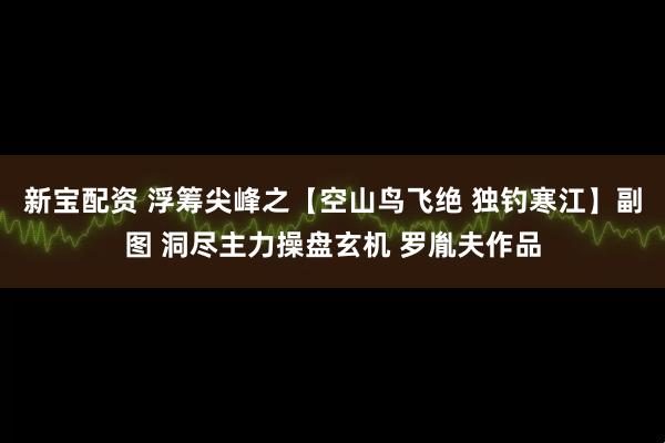 新宝配资 浮筹尖峰之【空山鸟飞绝 独钓寒江】副图 洞尽主力操盘玄机 罗胤夫作品